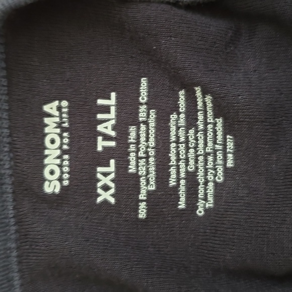 SONOMA MEN'S BIG & TALL SOFT CREWNECK BLUE SHIRT SIZE XXL TALL - Picture 13 of 13